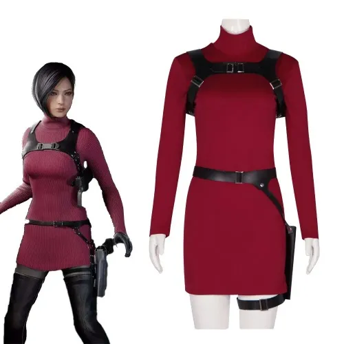 Throne Catsen RE4 Remake Cosplay Ada Wong Dress Outfit Womens Ada