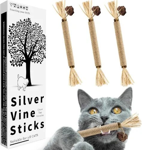 Catnip Toys with Silvervine for Cats, Cat Chew Toy for Kitten Teething, Interactive Cat Toy for Indoor Cats, Natural & Safe Cat Toys