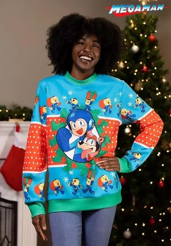 Adult Mega Man Christmas Sweater 