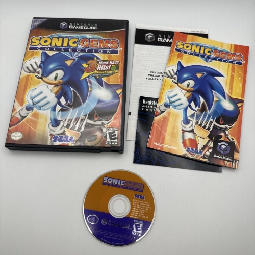 Sonic Gems Collection GameCube 2005 CIB Manual, Disc, Inserts Black Label Tested