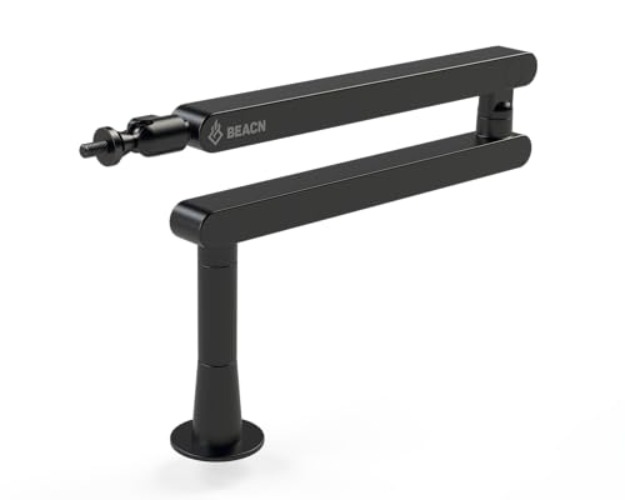 BEACN Mic Stand - Studio-Quality Low Profile Adjustable Microphone Arm with 360° Rotation, Cable Management, Easy Clamp, Universal Fit For Streaming, Podcasting, Gaming (Dark) - Dark