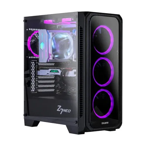 Zalman Z7 Neo ATX Mid-Tower Gaming PC Case w/ 4 x RGB Ring Fans | Default Title