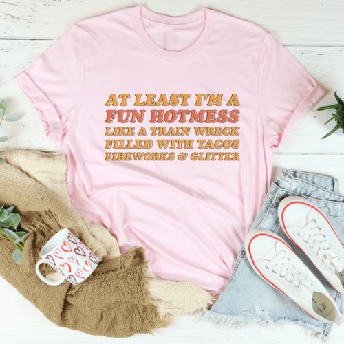 Fun Hotmess Tee - Pink / S