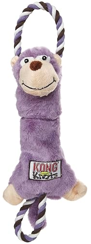 KONG - Tugger Knots Monkey - Tug of War Dog Toy, Minimal Stuffing and Looped Ropes for added Strength - For Small/Medium Dogs