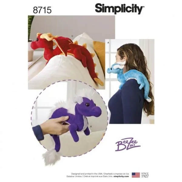 Simplicity Sewing Pattern 8715 Toys OS (ONE Size)
