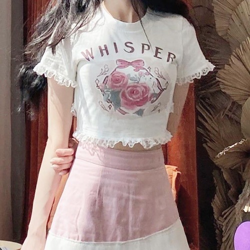 Floral Whisper Crop Top - L