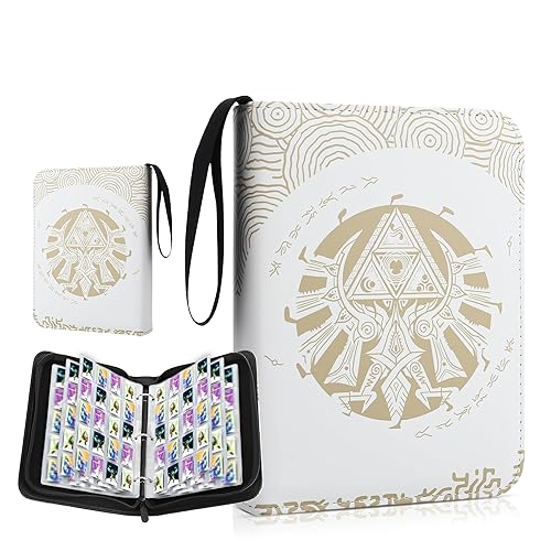 RHOTALL 300 Pockets Cards Binder Holder Compatible with Zelda Tears of the Kingdom Mini Amiibo Cards,with Animal Crossing Mini Cards,Trading Album Display Holder for Amiibo Cards,Game Cards, SD Cards