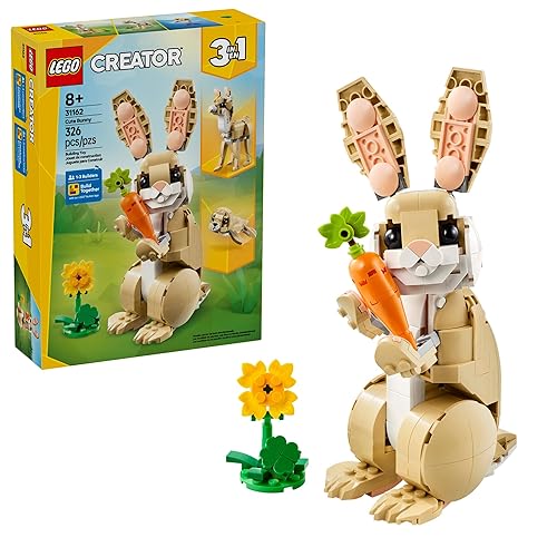 LEGO Creator 3 in 1 Cute Bunny Toy - Building Toy Set with 3 Build Options, Bunny, Seal, or Llama - Animal Figures for Kids, Girls and Boys, Ages 8+ - Gift Idea for Birthdays - 31162