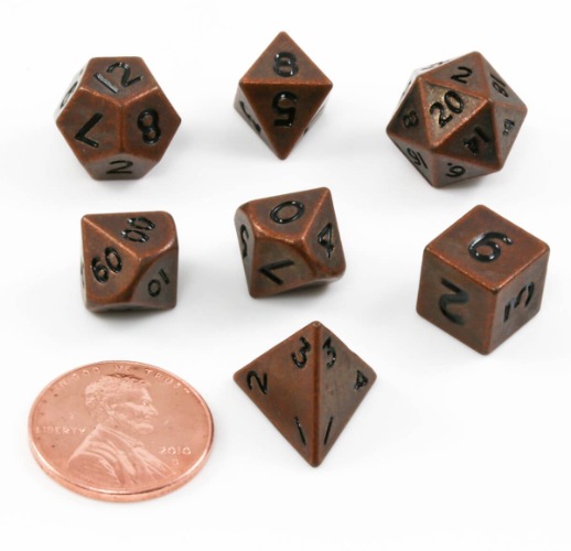 Metal Mini Dice (Antique Copper) RPG Role Playing Game Dice | Default Title