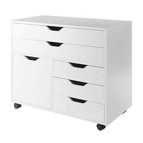 Winsome Wood Halifax Cabinet, 2 Large Drawer with 3 Small Drawer, White - 2 Large Drawer with 3 Small Drawer - White
