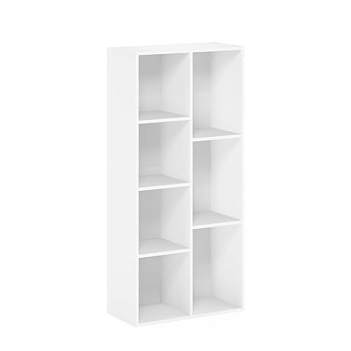 Furinno 7-Cube Reversible Open Shelf, White 11048WH - White - 7-Cube - Shelf