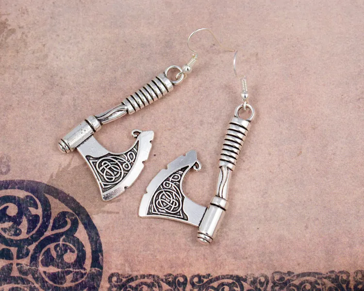 Large Viking Axe Earrings, Statement Earrings, Oversized Charm Earrings, Nordic Jewelry, Viking Jewelry, Historical Jewellery, Big Earrings