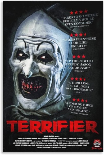 Terrifier Horror Movie Poster for Room Aesthetic Canvas Wall Art Bedroom Decor 12x18inch(30x45cm)