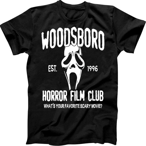 Horror Film Club Shirt, Do You Like Scary Movies Vintage T-Shirt, Ghostface Halloween Homage Vintage T-Shirt - 3 - Ghostface Woodsboro Horror Film Club