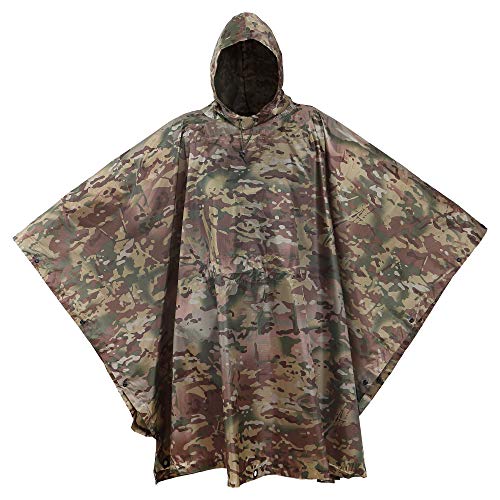Poncho Multi Use Rip Stop Camouflage Rain Poncho