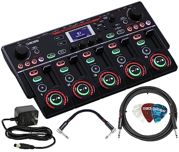 Boss RC-505 MkII Loop Station Bundle with Power Supply, Roland 10ft Instrument Cable, Roland Patch Cable, and Picks - RC-505 MKII - Bundle w/ Power Supply