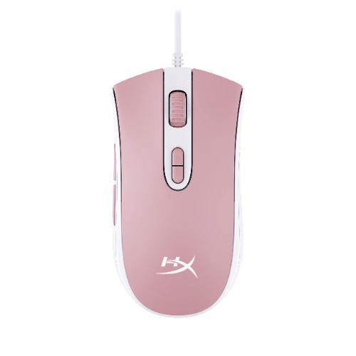 HyperX Pulsefire Core – RGB Gaming Mouse, Pixart 3389, Programmable Buttons, HyperX NGENUITY Software, RGB Lighting, Large Skates (White/Pink) (639P1AA)