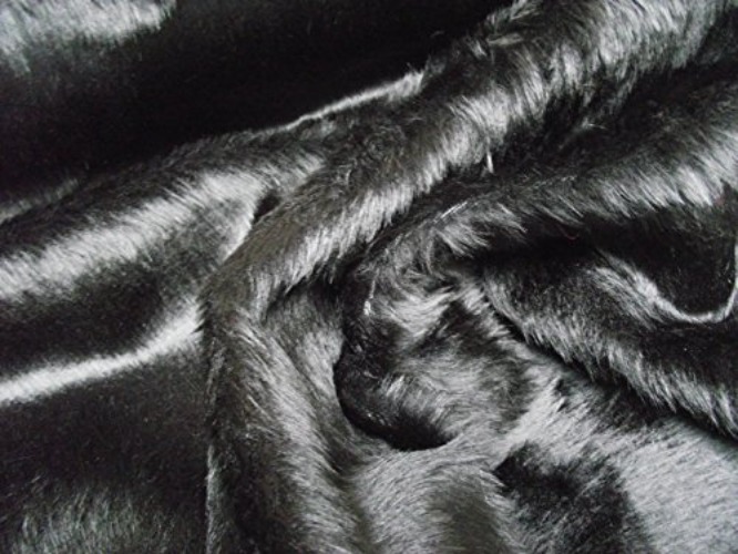 Plain Fun Faux Fur Fabric Material Black, 1Mtr - 150cmx100cm - 1Mtr - 150cm x 100cm