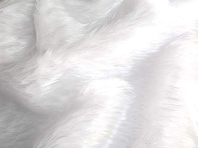 Plain Fun Faux Fur Fabric Material Bright White, 1Mtr - 150cmx100cm - 1Mtr - 150cm x 100cm