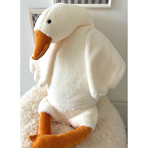 Tanha 130cm Giant Goose Plush Toy - Adorable Huge Goose Duck Stuffed Animal (White, 130cm) - 130cm / 51inch - White