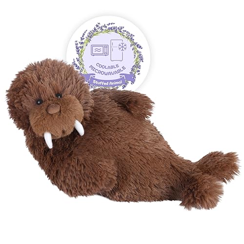 SuzziPals Warming Walrus Stuffed Animals, Microwavable Stuffed Animal Heating Pads for Cramps Pain, Anxiety & Stress Relief, Cuddly Companion Walrus Plush Toys for Kids Adults, Cute Soft Walrus Gifts - Walrus