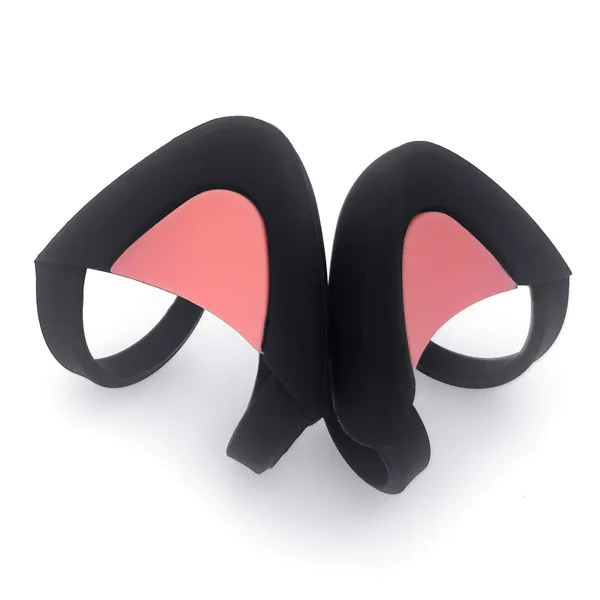Cute Pink Cat Ears Fits for HypreX Cloud/Cloud Stinger/Cloud Flight Headphones ,Universal Fit Lovely Kitty Adjustable Attachment Straps for Vedio Live Gaming Headset,Black& Pink