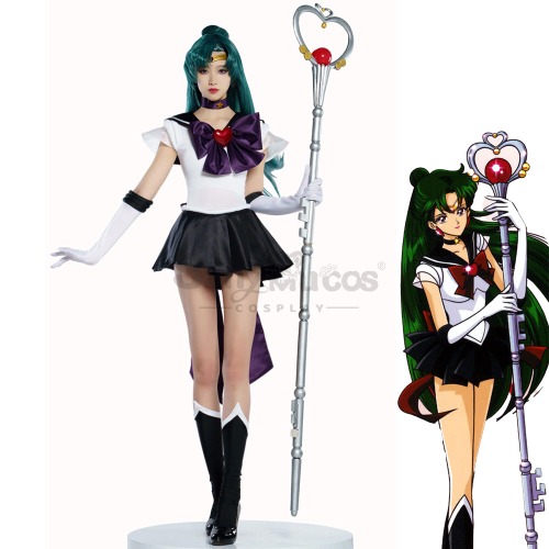 【In Stock】Anime Sailor Moon SuperS Cosplay Sailor Pluto Setsuna Meiou Battle Suit Cosplay Costume Premium Edition - XL