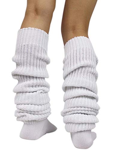 QOOEQPQY Women's Extra Knit Socks Japanese Style Loose Socks White Lolita Leg Warmer Bubble Slouch Socks