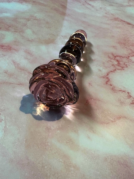 Orlena Rosa Flower Glass Crystal Dildo Sex Toys for Women & Men