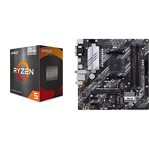 AMD Ryzen 5 5600G 6-Core 12-Thread Unlocked Desktop Processor with Radeon Graphics & ASUS Prime B550M-A WiFi II Gaming Motherboard - Desktop Processor + ASUS Gaming Motherboard