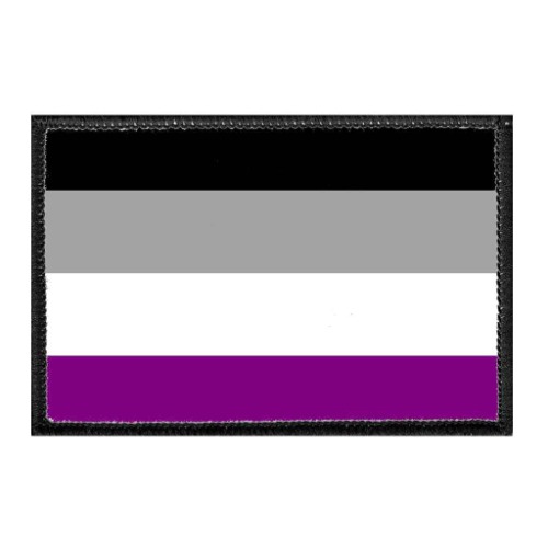 Asexual Pride Flag | Hook and Loop Attach for Hats, Jeans, Vest, Coat | 2x3 in | by Pull Patch