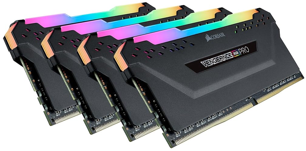 Corsair Vengeance RGB Pro 64GB (4x16GB) DDR4 3600 (PC4-28800) C18 Desktop Memory – Black, CMW64GX4M4D3600C18