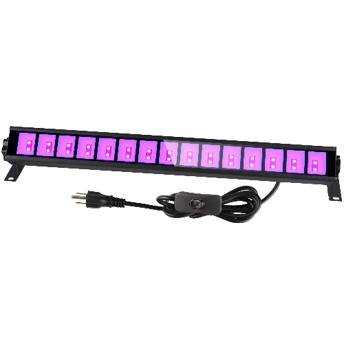 Upgraded 36W LED Black Light Bar, Premium LED Blacklight Flood Light with Plug+Switch+5ft Cord, Light Up 21x21ft Area, for Halloween Glow Fluorescent Party Bedroom Game Room Body Paint Stage Lighting - 1 Count (Pack of 1)