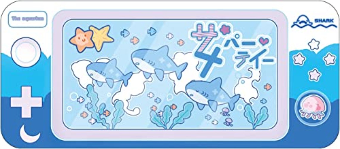 Tapis de souris GeekShare Cute Shark Party – Grand tapis de bureau en caoutchouc antidérapant pour clavier et souris, parfait pour les jeux, l'écriture ou le travail au bureau à domicile