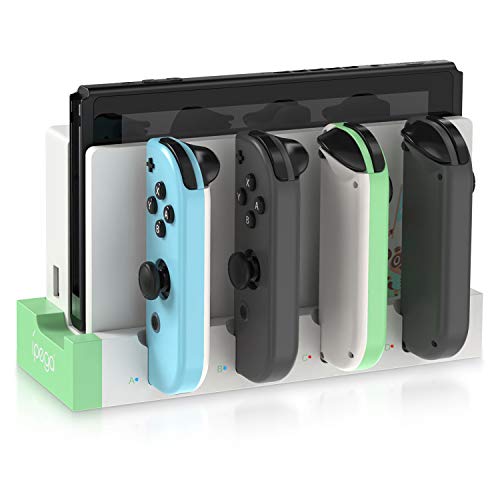 Charging Dock Compatible with Nintendo Switch & Switch OLED Model Joycons, Switch Controller Charger Dock Station for Joycon Charges up to 7pcs, Charging Stand Station for Nintendo Switch/OLED Model - White