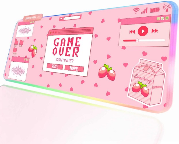 Cute pink mousepad wit LED lights