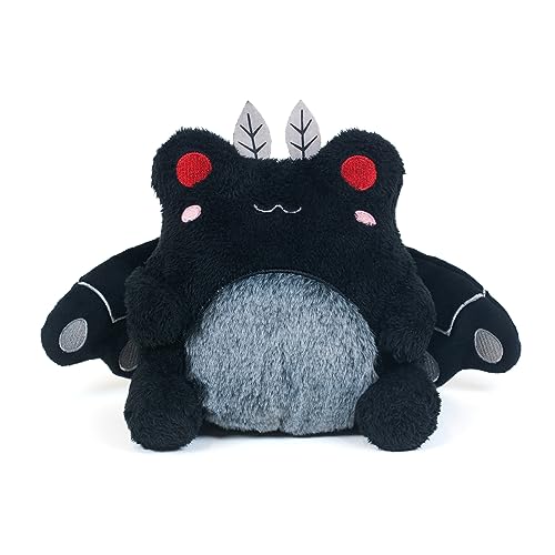 Cuddle Barn PlushGoals - Mothman Wawa The Froggie Soft Black Stuffed Animal Kawaii Frog Plush Toy, 6 inches - Mothman Wawa