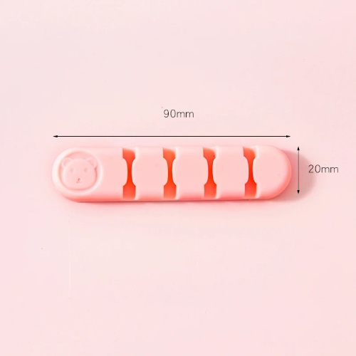 Pastel, Black or White Modern Cable Holder Organizer for Gaming Desktop - Pink