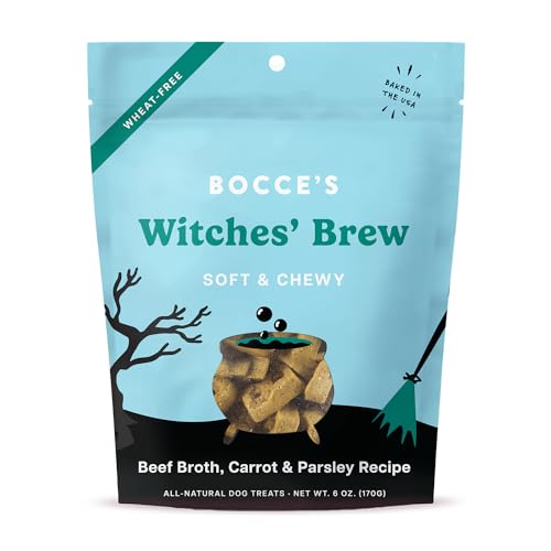 Bocce's Bakery All-Natural Witches Brew Dog Treats, Wheat-Free, Limited Ingredient Soft & Chewy Dog Treats, Inspired by Halloween, 6 oz - 6 Ounce (Pack of 1) - Witches Brew