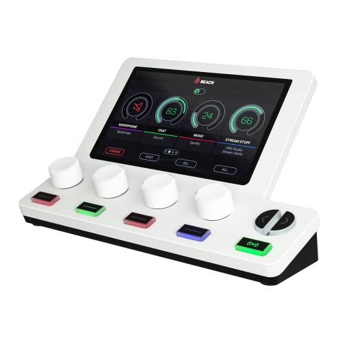 BEACN Mix Create Audio Mixer | Windows & Mac USB C Audio Mixer for Content Creators | Volume Control for Twitch and Youtube Streams | Content Creator Essentials for Streaming (Light)