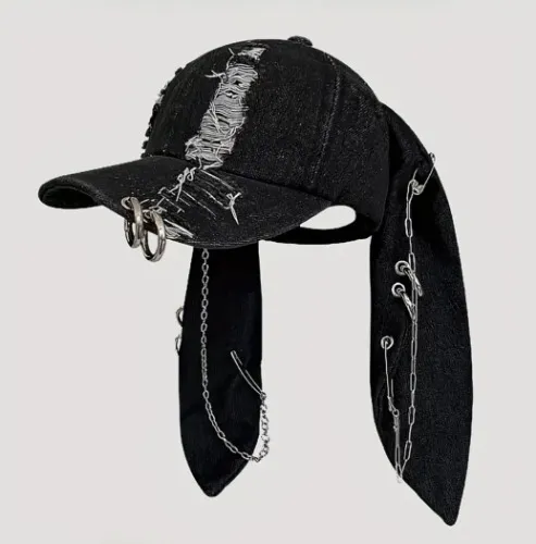black bunny baseball cap
