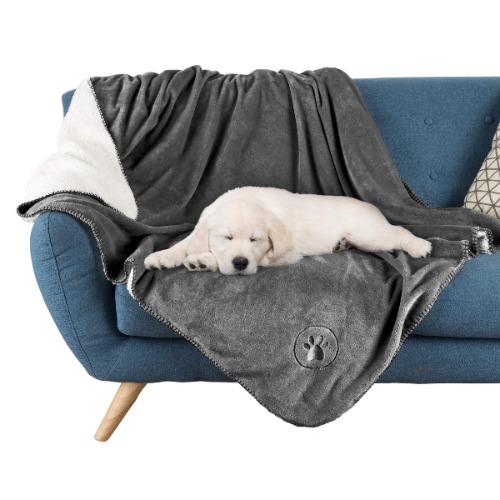 Waterproof Pet Blanket Collection– Reversible Throw Protects Couch, Car, Bed from Spills, Stains, or Fur – Dog and Cat Blankets by PETMAKER - Dark Gray