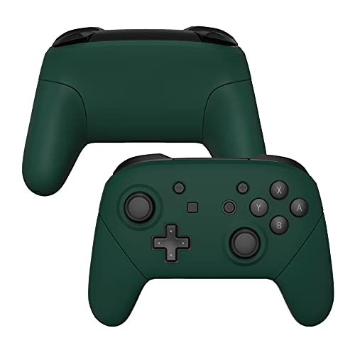 eXtremeRate Glow in Dark - Totem of Kingdom Black Faceplate Backplate Handles for Nintendo Switch Pro Controller, Replacement Grip Housing Shell Cover and Buttons for Switch Pro Controller - Forest Green