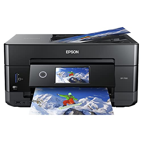 Epson Expression Premium XP-7100 Wireless Color Photo Printer with ADF, Scanner and Copier, Black, Small - XP-7100