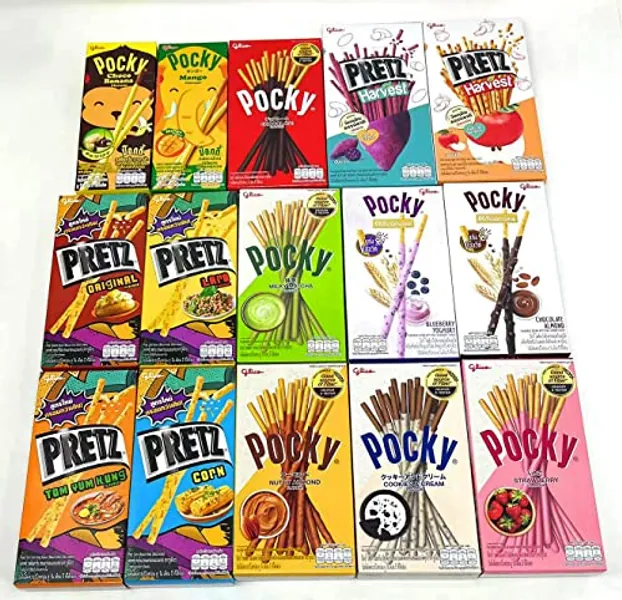 Pocky Biscuit Stick & Pretz Biscuit Stick 15 Flavor Variety Pack (Pack of 15)
