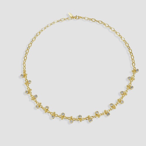 Taylor Crystal Charm Necklace - 18k Gold-Plated