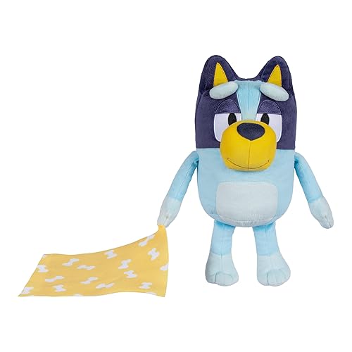 Bluey Sleepy Time 13 Inch Plush with Blanket, Press Tummy to Hear 7 Fun Phrases, Sing Along to The Theme Song, So Soft Made with Deluxe Fabrics and Detailed Stitching | Amazon Exclusive - Sleepy Time Bluey