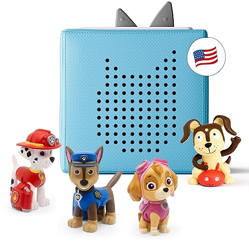 Toniebox PAW Patrol Bundle | Screen-free Interactive Sound, Music, Story Player for Education, Play, and Bedtime, Kids Toddlers Boys Girls 3+, Light Blue - Light Blue