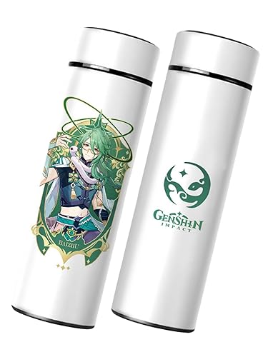 Baizhu Water Bottle, Genshin Sports Cute Insulated Beverage Bottle for Home School Outdoor Travel - Baizhu - 16.9 Ounces