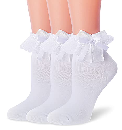 VIVIKI 310 Women's Casual Cotton Crew Socks Solid color Socks, 3 Pairs - Extra White, 3 Pairs